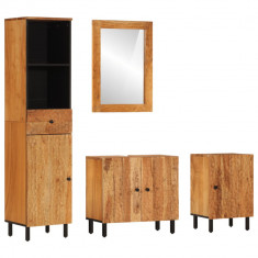 Set dulapuri de baie, 2 piese, lemn masiv de acacia