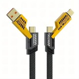 Cablu Date 4 in 1 Super Fast PD 27W USB 65W, USB-C, Lightning (iPhone), 1.2m, Incarcare Rapida &amp; Transfer Date