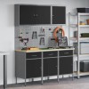 Set de banc de lucru de 8 piese din oțel negru