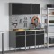 Set de banc de lucru de 8 piese din oțel negru
