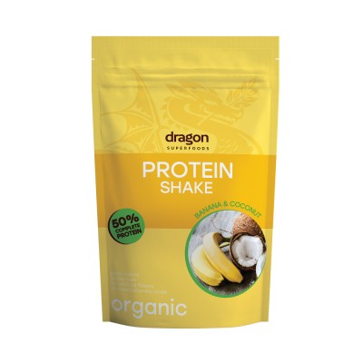 Shake proteic banane si cocos bio 450g Dragon Superfoods - 52% proteine foto
