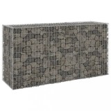 VidaXL Perete gabion cu capace, 200 x 60 x 100 cm, oțel galvanizat