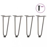 VidaXL Picioare tip agrafă pentru măsuță de cafea, 4 buc., oțel natural, 30 cm, oțel masiv
