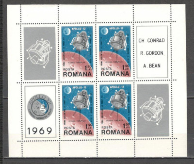 Romania.1969 Cosmonautica:Apollo 12-Bl. DR.222 foto