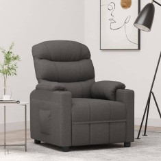 vidaXL Fotoliu rabatabil, gri &icirc;nchis, material textil 348071