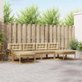 vidaXL Set de canapele de exterior cu pernă 6 pcs Alb și Bej 3386842