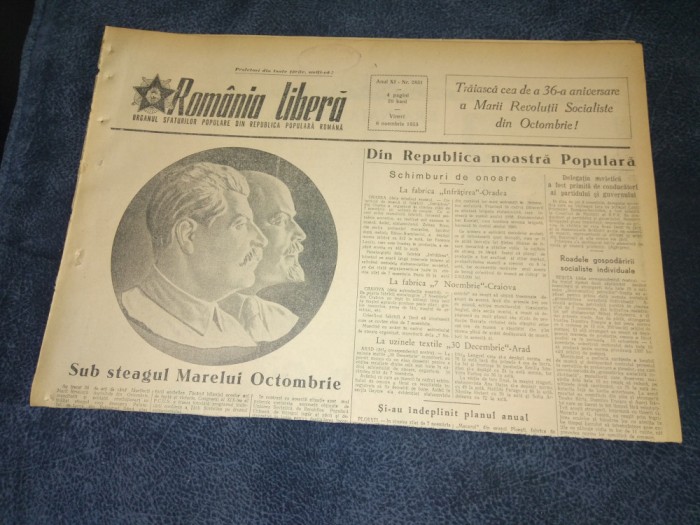 ZIARUL ROMANIA LIBERA 6 NOIEMBRIE 1953