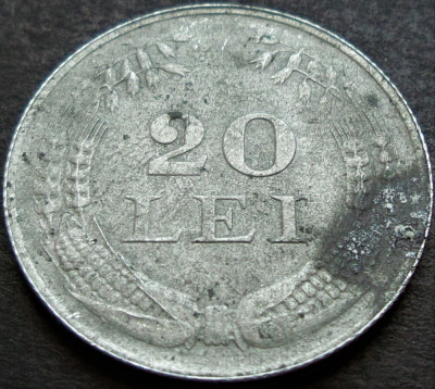Moneda istorica 20 LEI - ROMANIA, anul 1942 *cod 682 = BOALA ZINCULUI foto