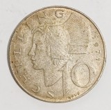 AUSTRIA 10 SCHILLING 1971 ARGINT 1912 CORONA KORONA ARGINT XF AUNC NECURATATA ( CITITI VA ROG DESCRIEREA ENUNTUL )