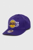 Mitchell&amp;Ness șapcă din amestec de l&acirc;nă Los Angeles Lakers culoarea violet, cu imprimeu