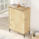 Dulap Multifunctional Holo cu 2 Usi, Nuc - Lemn Natural, 72 x 104 x 35 cm