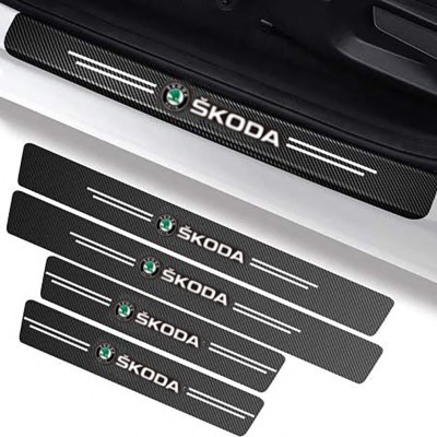 Set protectii prag autocolante Carbon - SKODA foto