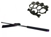 Baston Telescopic Autoaparare 66cm Otel + Box Rozeta Craniu Negru Ideallstore, Extensibil, Husa Curea