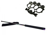 Cumpara ieftin Set baston telescopic 66 cm si box-rozeta craniu negru