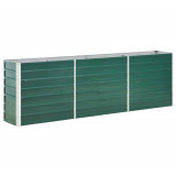 Strat &icirc;naltat de gradina, verde, 240x40x77 cm, otel galvanizat GartenMobel Dekor, vidaXL