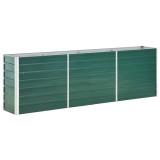 Gossi strat inaltat de gradina, verde, 240x40x77 cm, otel galvanizat