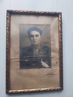 Fotografie veche MILITAR,Comandant baterie de foc ION MUSCALU,1938.CURTEA REAGAL foto