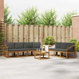 vidaXL Set de canapele de exterior cu pernă 8 pcs Natural și Antracit 3366130