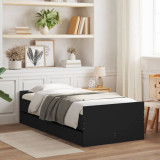 Cadru de pat cu sertare, negru, 75x190 cm mic, single GartenMobel Dekor, vidaXL