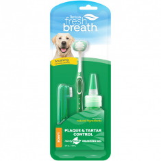 Kit igiena orala pentru caini Tropiclean Fresh Breath, 59ml