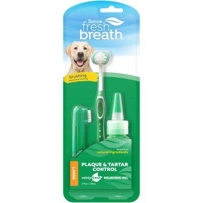 Kit igiena orala pentru caini Tropiclean Fresh Breath, 59ml foto