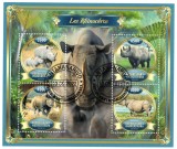 Timbre Madagascar 2022, Fauna: Rinoceri, Set Complet Colita + Bloc, Tema Animale, Colectie