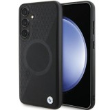 Husa pentru Samsung Galaxy S24 - BMW Signature Leather Half Textured &amp; Circle MagSafe (BMHMS24S23RTPK) - Black