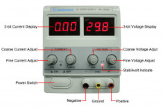 Sursa tensiune reglabila 0 - 30V, 5A COD:305D foto