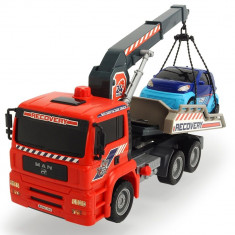 Camion de tractare Dickie Toys MAN Air Pump Crane Truck cu 1 masinuta foto