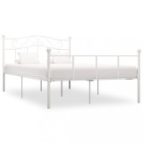 VidaXL Cadru de pat, alb, 120 x 200 cm, metal