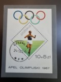 Polonia stampilat 1967 - colita - Jocurile olimpice Tokyo olimpic