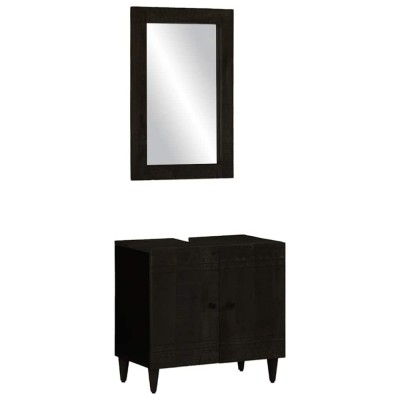 Set mobilier de baie, 2 piese, lemn masiv de mango foto