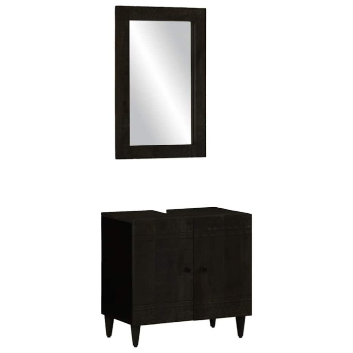 Set mobilier de baie, 2 piese, lemn masiv de mango