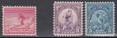 SUA 1932 -Jocurile Olimpice - Lake Placid si Los Angeles, 2 Serii, MNH foto