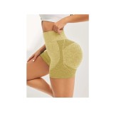 Pantaloni Scurti pentru Yoga, cu talie inalta, foarte elastici, pentru Fitness, Alergare, Galben, One Size