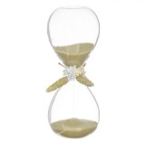Clepsidră Decorativă 3D, Nisip Auriu, Flori Uscate, Sticlă, 8x20 cm, Oem