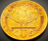 Cumpara ieftin Moneda istorica 5 CENTESIMI - ITALIA FASCISTA, anul 1940 * cod 4548 = luciu, Europa