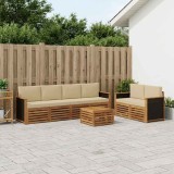 Cumpara ieftin Set de canapele de exterior 7 buc. 6-Locuri Natural si Bej