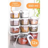 Cumpara ieftin Set 12 cutii de depozitare alimente Foly, Alb