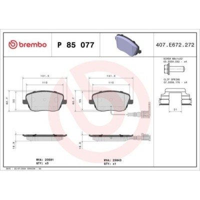 Placute frana Seat Cordoba (6l2) 09.02-11.09, Cordoba Vario (6k5) 07.96-12.02, Ibiza 3 (6l1) 02.02-11.09; Skoda Fabia 2 (542) 12.06-12.14 , Roomster foto