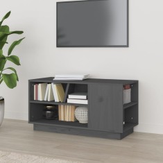 vidaXL Comodă TV, gri, 80x35x40,5 cm, lemn masiv de pin 814406