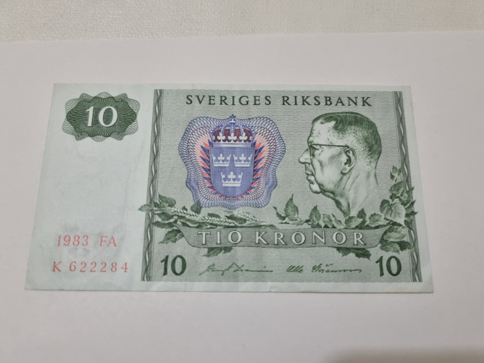 bancnota suedia 10 k 1983