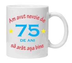 Cana alba personalizata &quot;am avut nevoie de 75 de ani&quot;, INOVATIX&reg;. 330ml