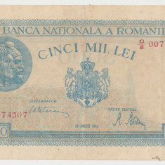 M1 - Bancnota Romania - 5000 lei - emisiune 21 august 1945