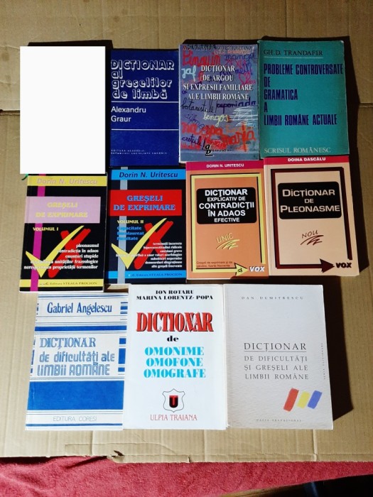 10 vol. Limba Romana (Argou, Probleme controversate, Gramatica, Greseli de exprimare, Contradictii, Dificultati, Pleonasme, Omonime) - Dorin Uritescu