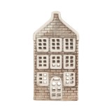 Cumpara ieftin Candela Casuta Craciun ceramica gri maro 7x7x14 cm