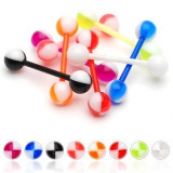 Piercing limbă cu bilă UV cu sferturi colorate - Culoare Piercing: Roz