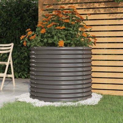 Jardinieră grădină gri 80x80x68 cm oțel vopsit electrostatic foto