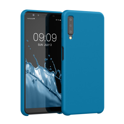 Husa Kwmobile pentru Samsung Galaxy A7 (2018), Silicon, Albastru, 47730.224 foto