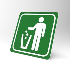 Placuta verde pentru loc de gunoi foto
